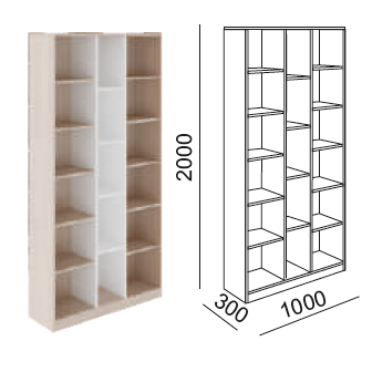 Модуль №7 Стеллаж комбинированный 1000