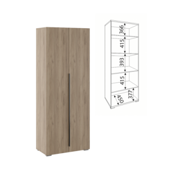 М02 Шкаф 2х дверный полки